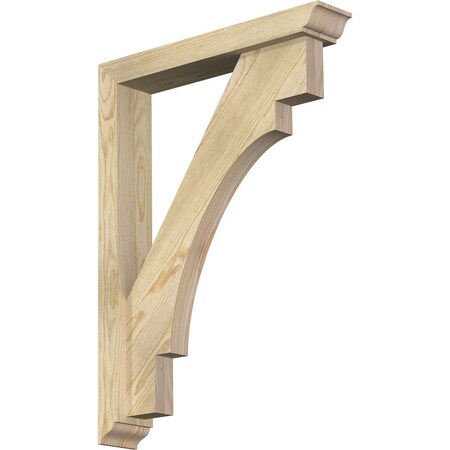 Ekena Millwork Merced Traditional Rough Sawn Bracket w/ Offset Brace, Douglas Fir, 4"W x 22"D x 30"H BKT0402X22X30MRC01RDF